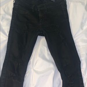 Black Ripped Hollister Jeans